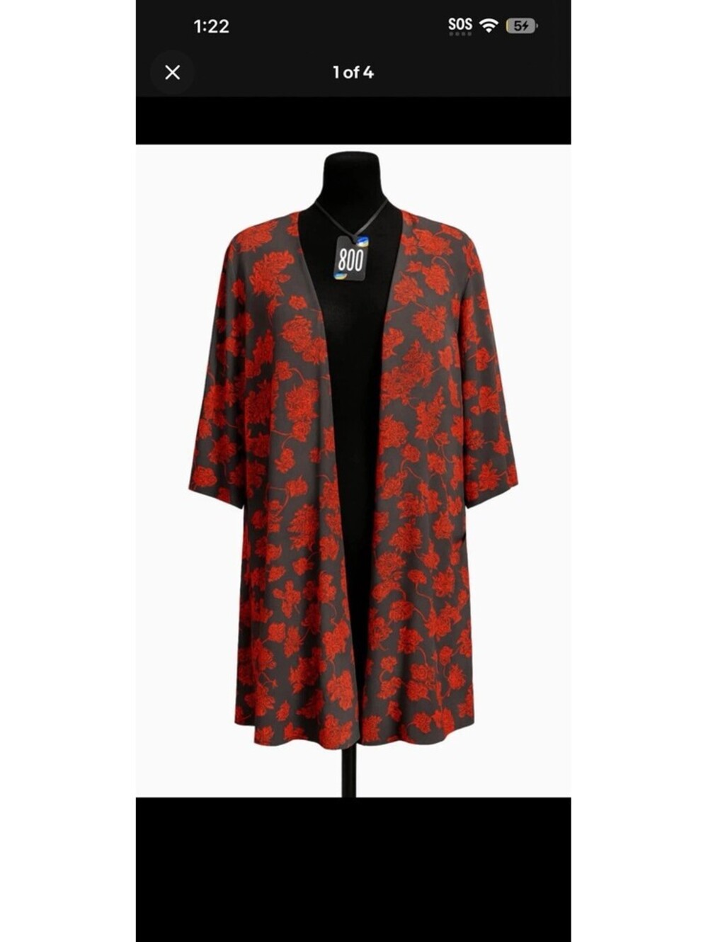 🔥 Statement Red Floral Kimono Cardigan by LuLaRoe SIZE US MEDIUM🔥